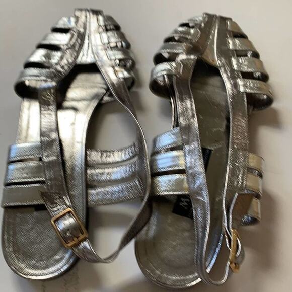 MARAOLO ROMA FIRENZE PLATINUM SANDALS SIZE 8 1/2 - Picture 2 of 5